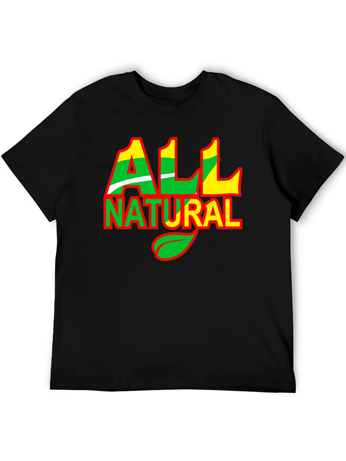 All Natural Graphic Print Black T-Shirt