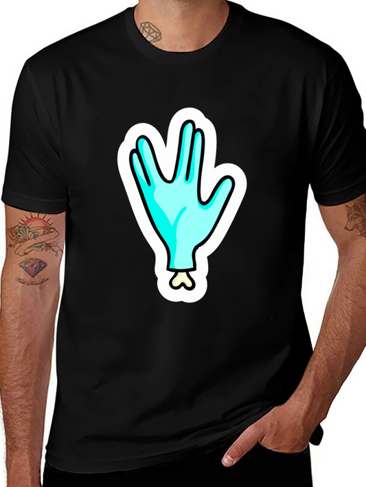 Funny Alien Hand T-Shirt - Outer Space Cartoon Tee