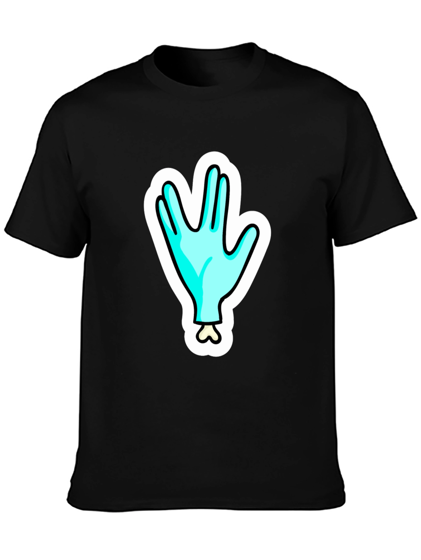 Funny Alien Hand T-Shirt - Outer Space Cartoon Tee