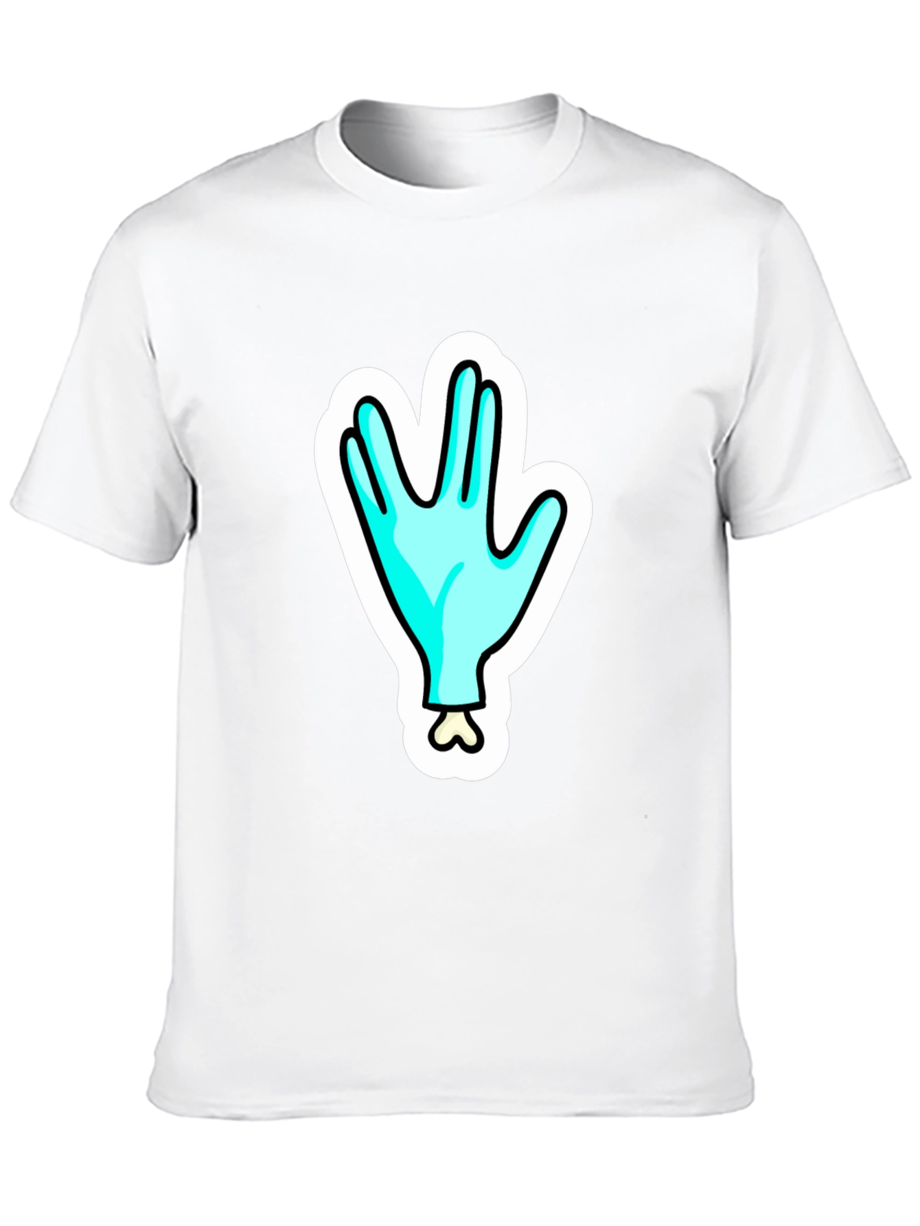 Funny Alien Hand T-Shirt - Outer Space Cartoon Tee