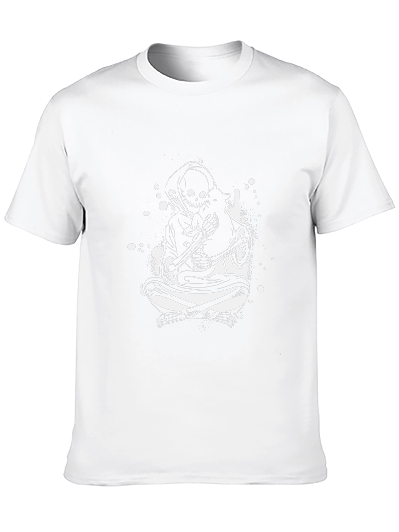Grim Reaper Cat Lover T-Shirt - Black Tee