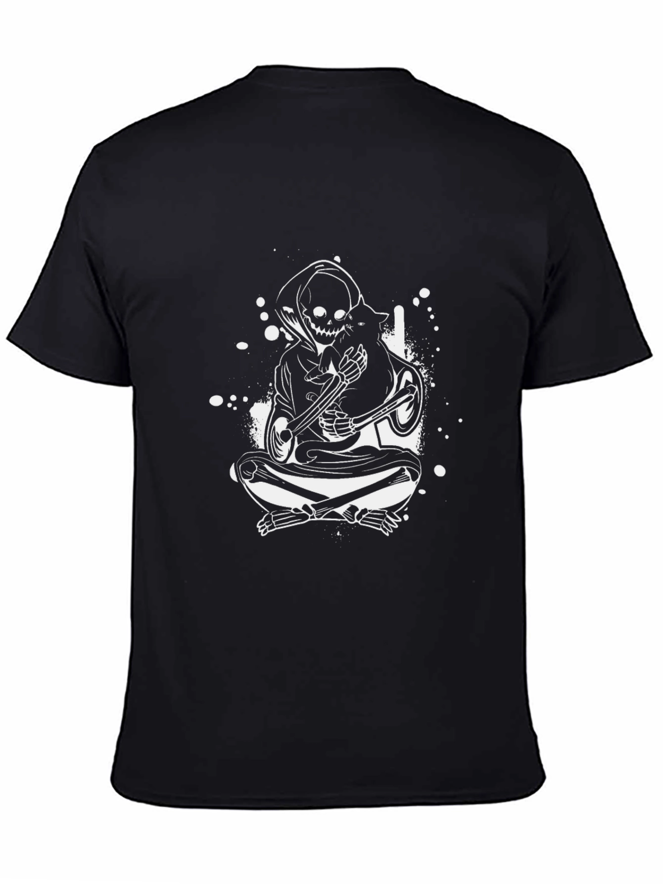 Grim Reaper Cat Lover T-Shirt - Black Tee