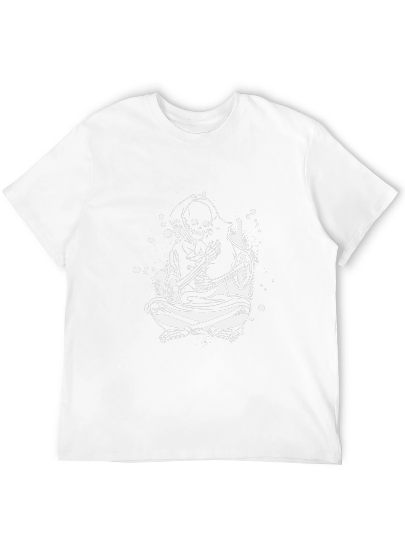Grim Reaper Cat Lover T-Shirt - Black Tee