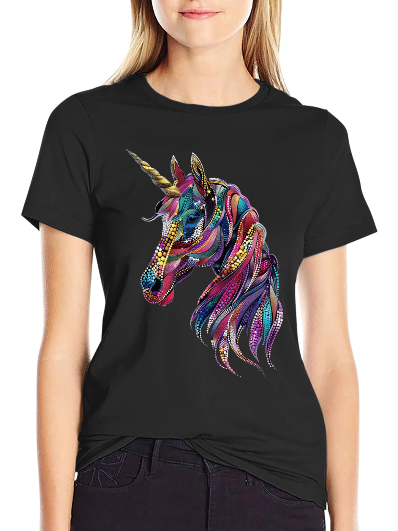 Unicorn Graphic Black T-Shirt