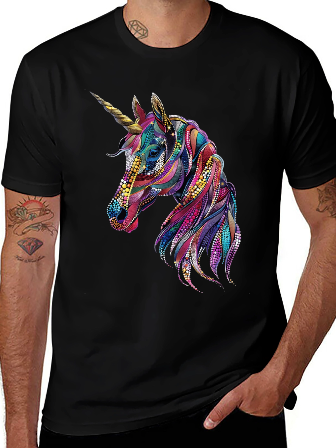 Unicorn Graphic Black T-Shirt