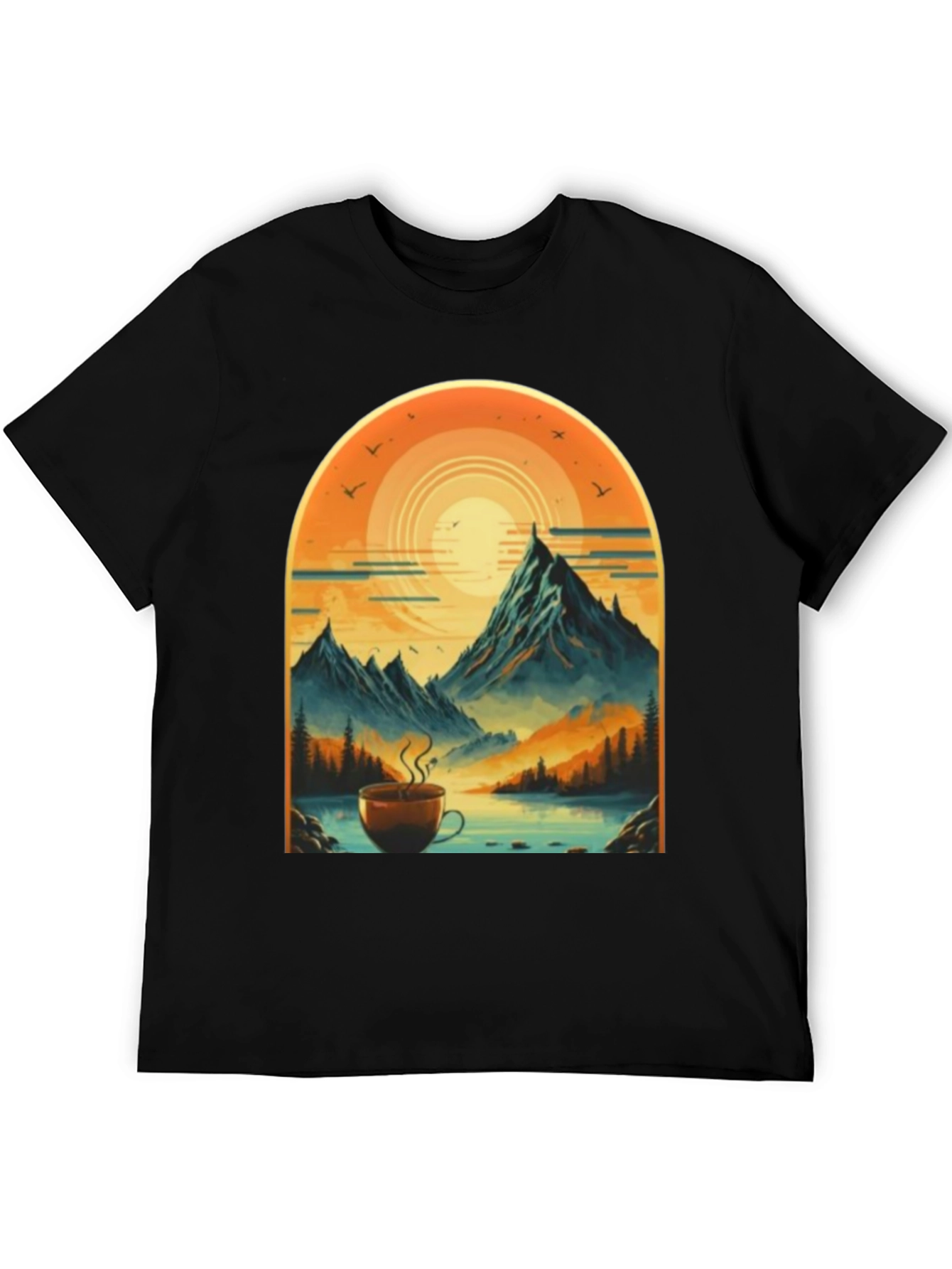 Mountain Coffee Adventure T-Shirt - Nature Lover Apparel