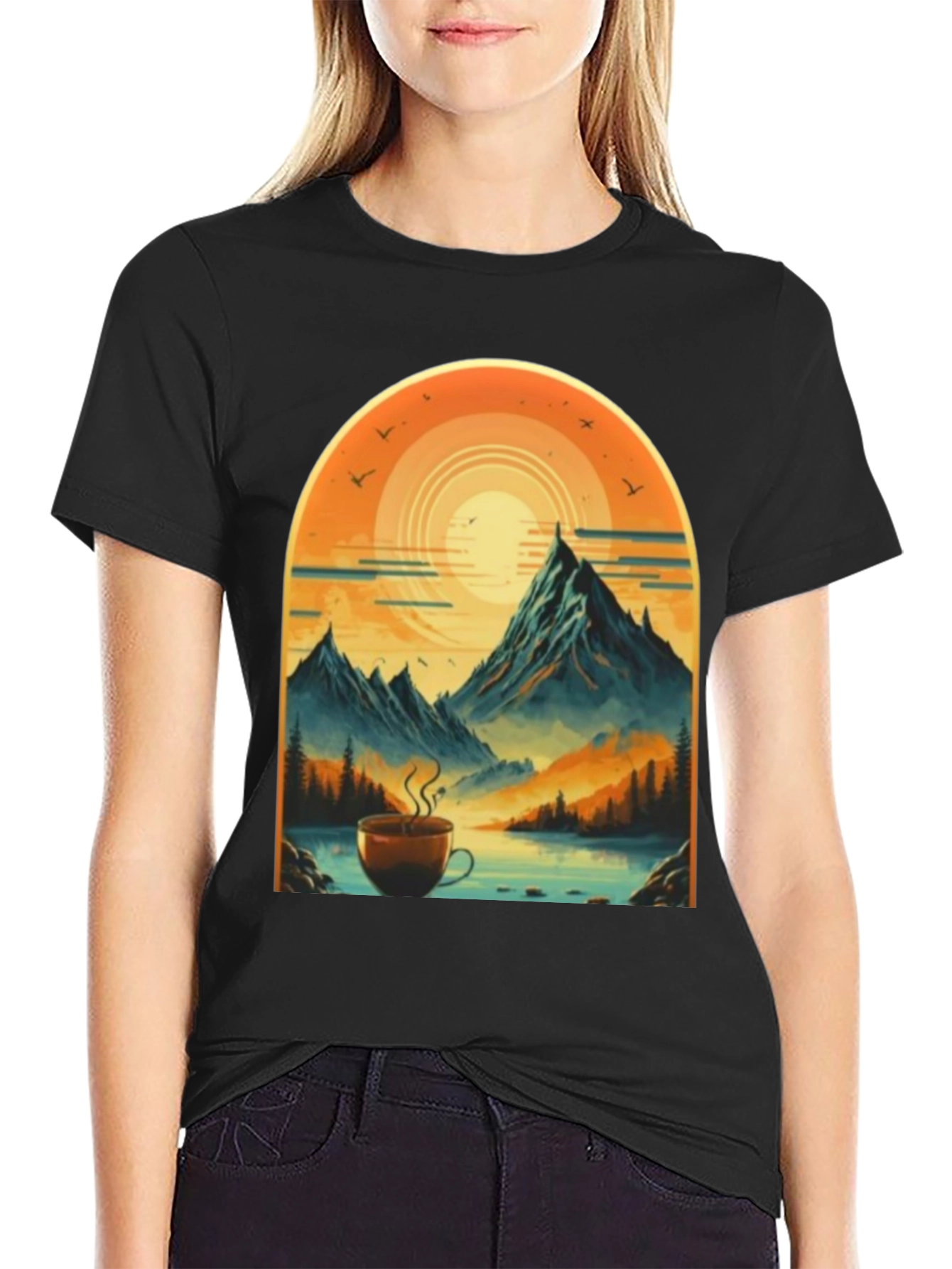 Mountain Coffee Adventure T-Shirt - Nature Lover Apparel