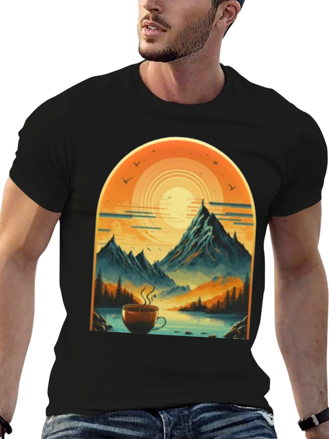 Mountain Coffee Adventure T-Shirt - Nature Lover Apparel