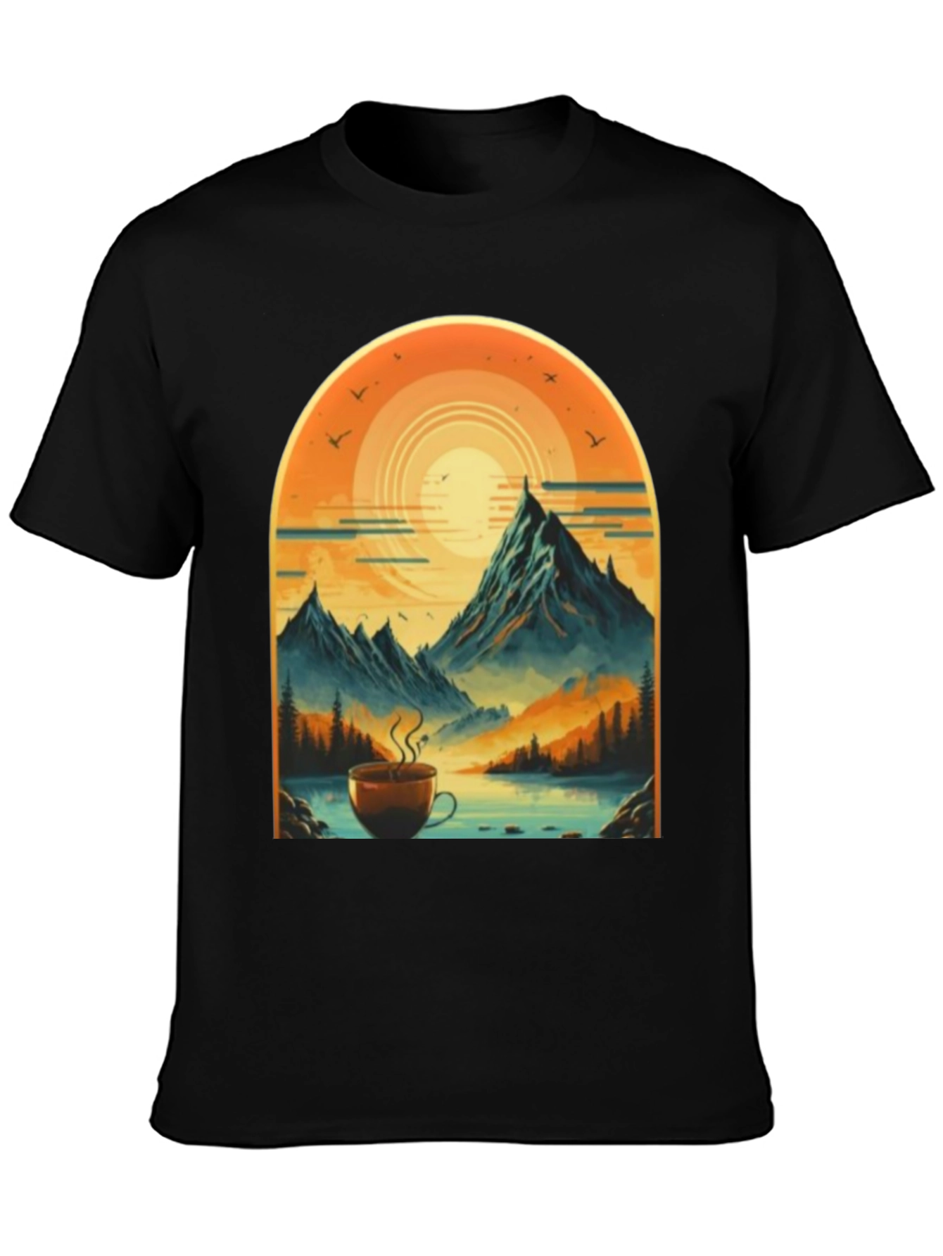 Mountain Coffee Adventure T-Shirt - Nature Lover Apparel