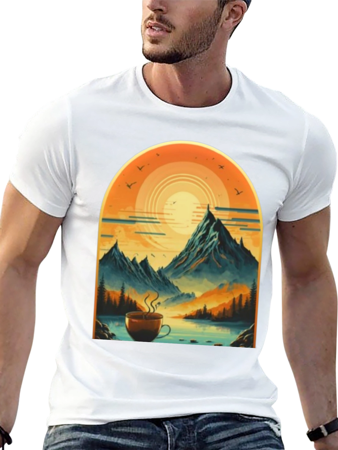 Mountain Coffee Adventure T-Shirt - Nature Lover Apparel