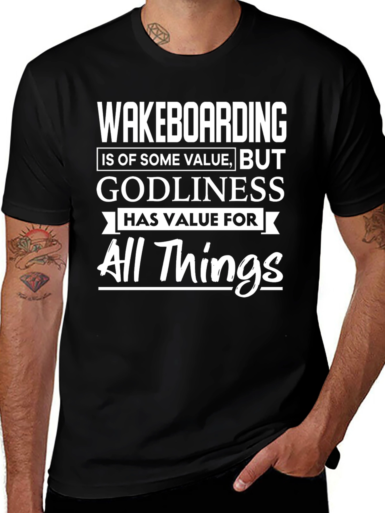 Wakeboarding & Godliness T-Shirt - All Things Value