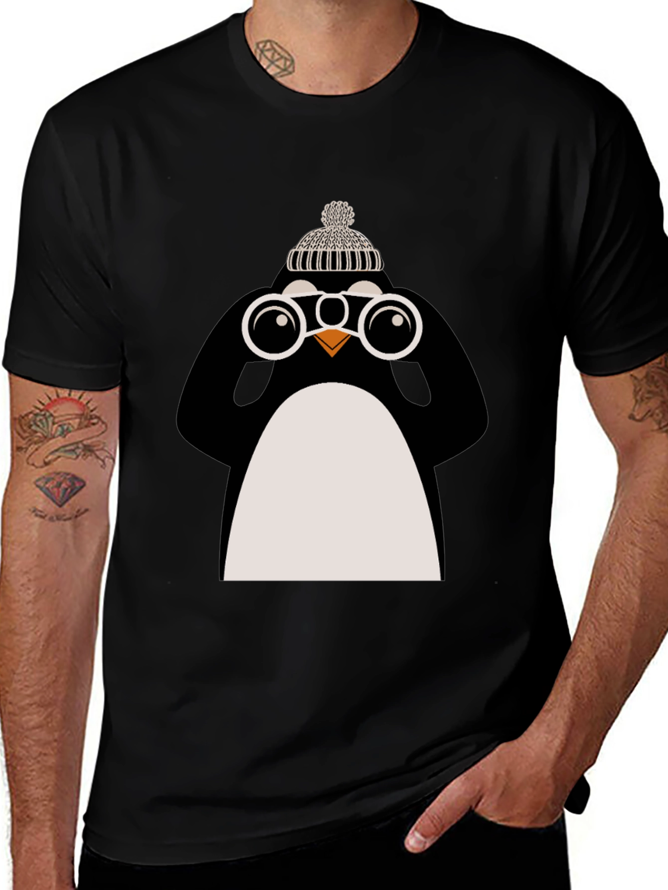 Penguin with Binoculars Graphic Tee