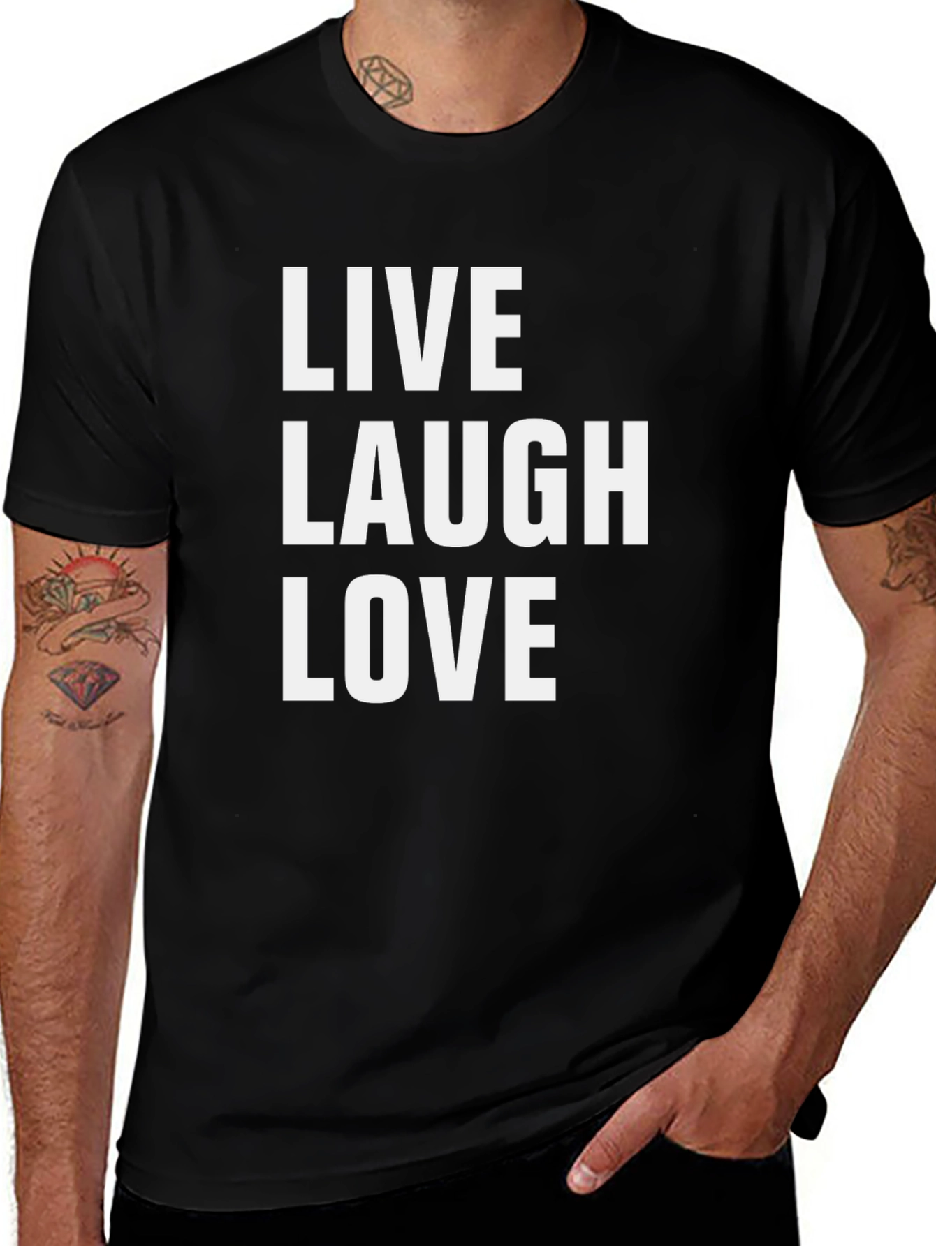 Live Laugh Love Graphic Tee - Trendy Slogan T-Shirt