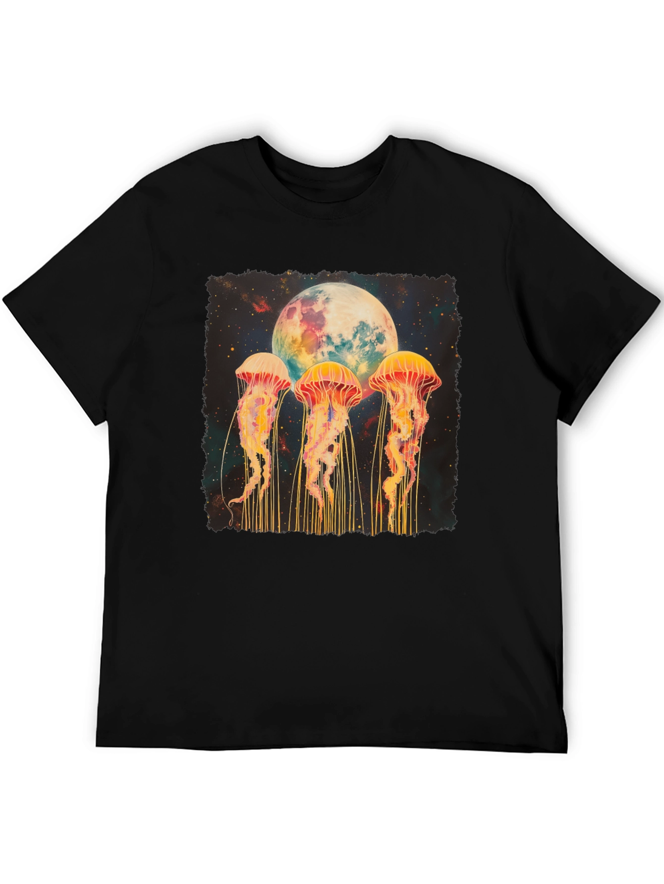 Jellyfish Moon Graphic Tee - Celestial Ocean Vibes