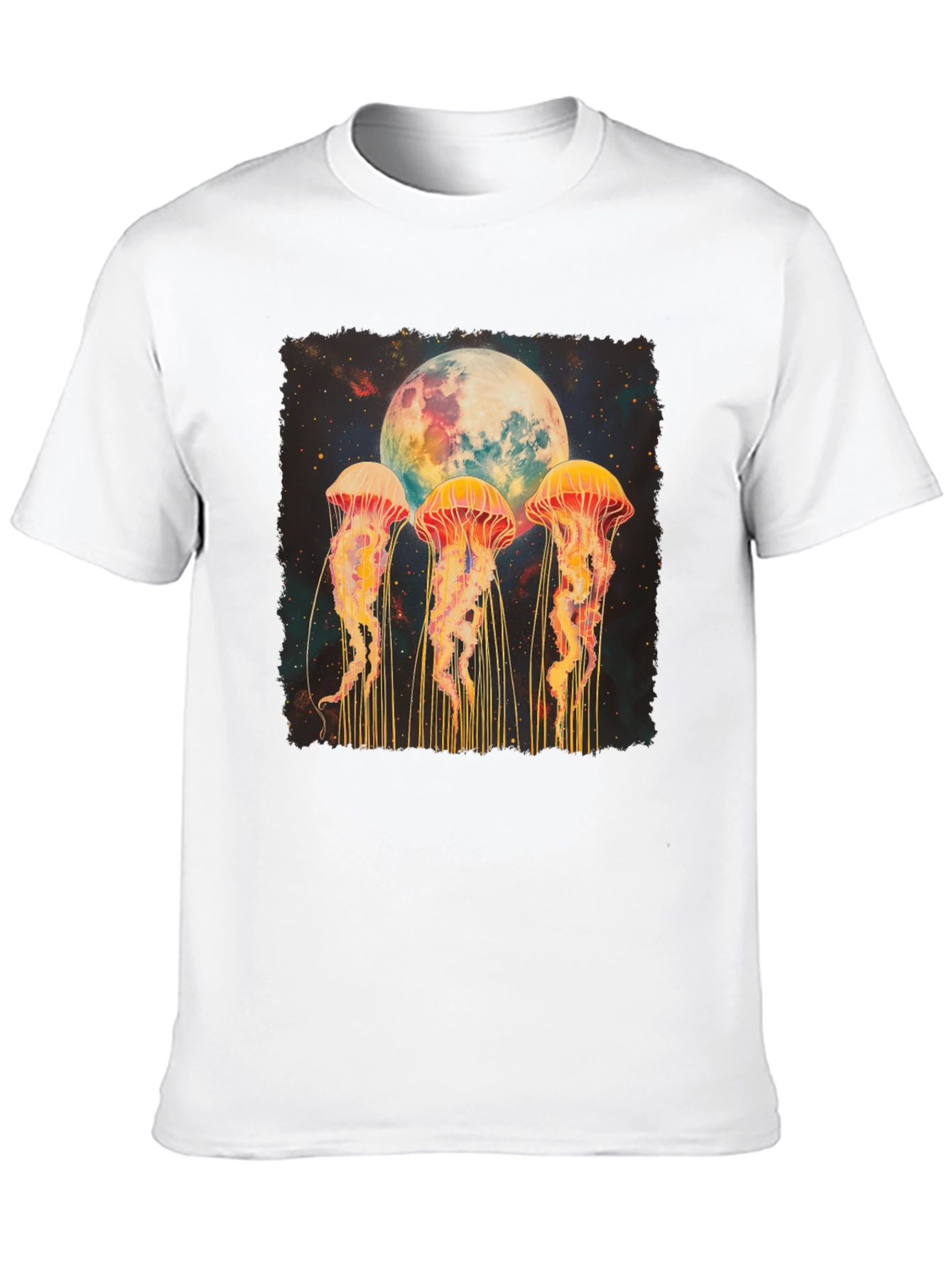 Jellyfish Moon Graphic Tee - Celestial Ocean Vibes