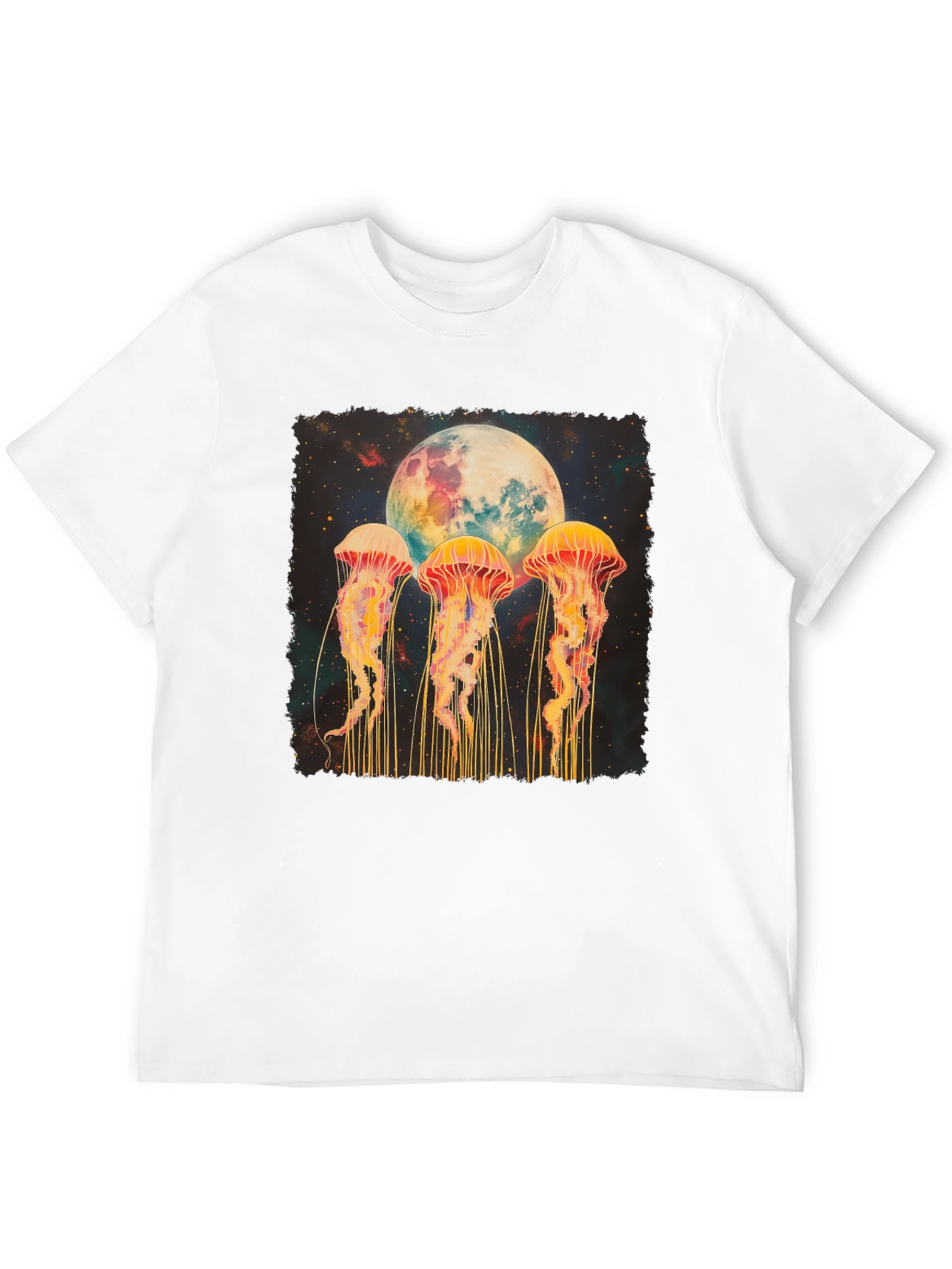Jellyfish Moon Graphic Tee - Celestial Ocean Vibes