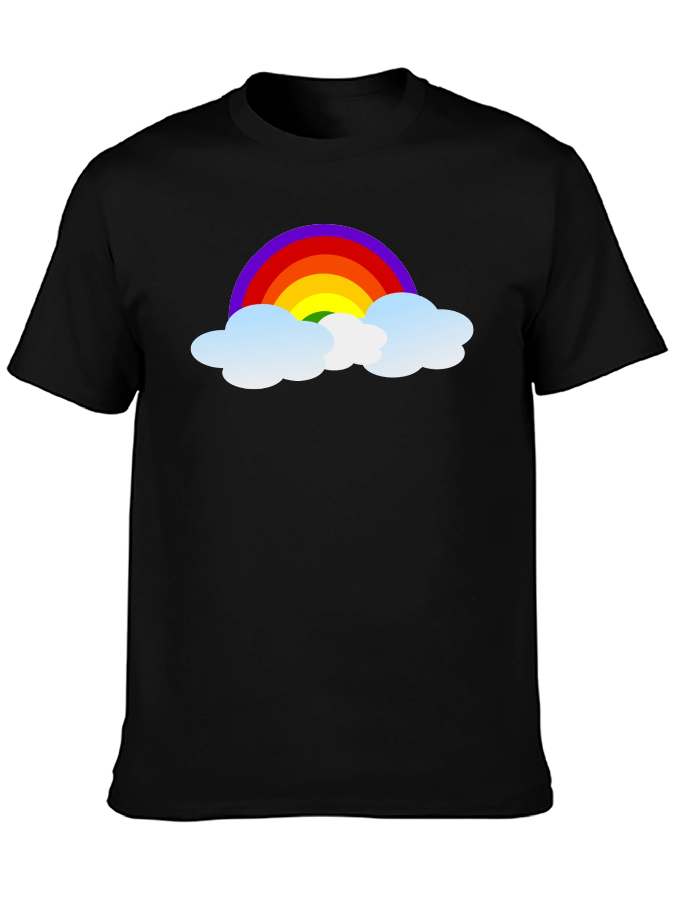 Rainbow Cloud Graphic Black T-Shirt