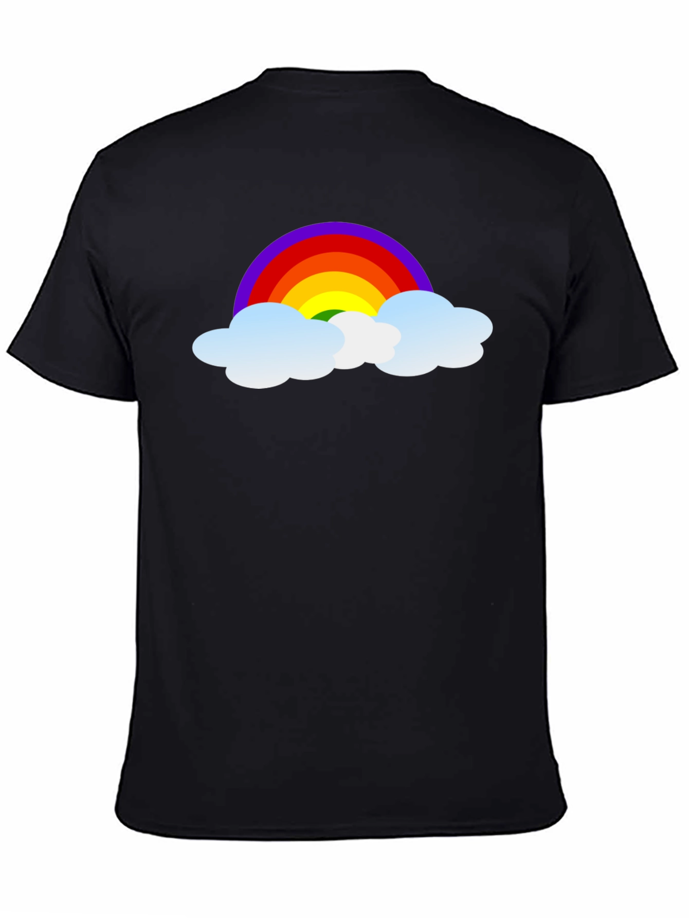 Rainbow Cloud Graphic Black T-Shirt