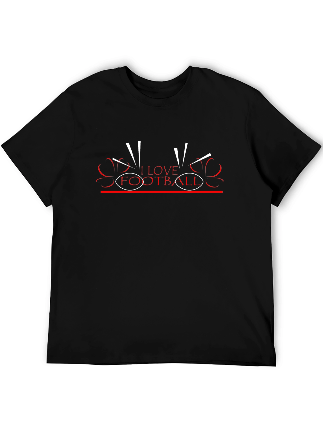 I Love Football Black Tee - Stylish Fan Apparel