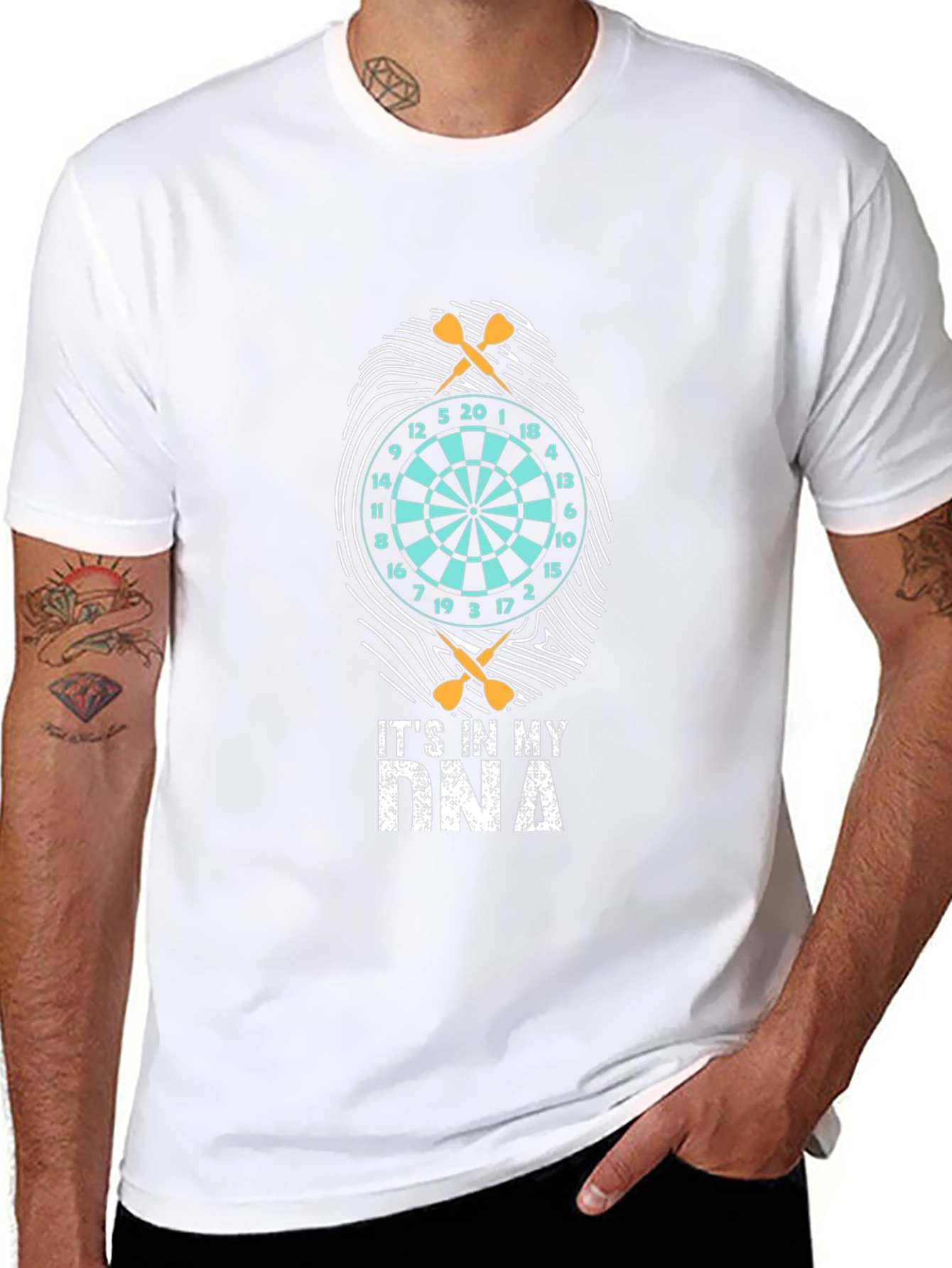 Darts DNA Graphic T-Shirt - Unique Dartboard Design