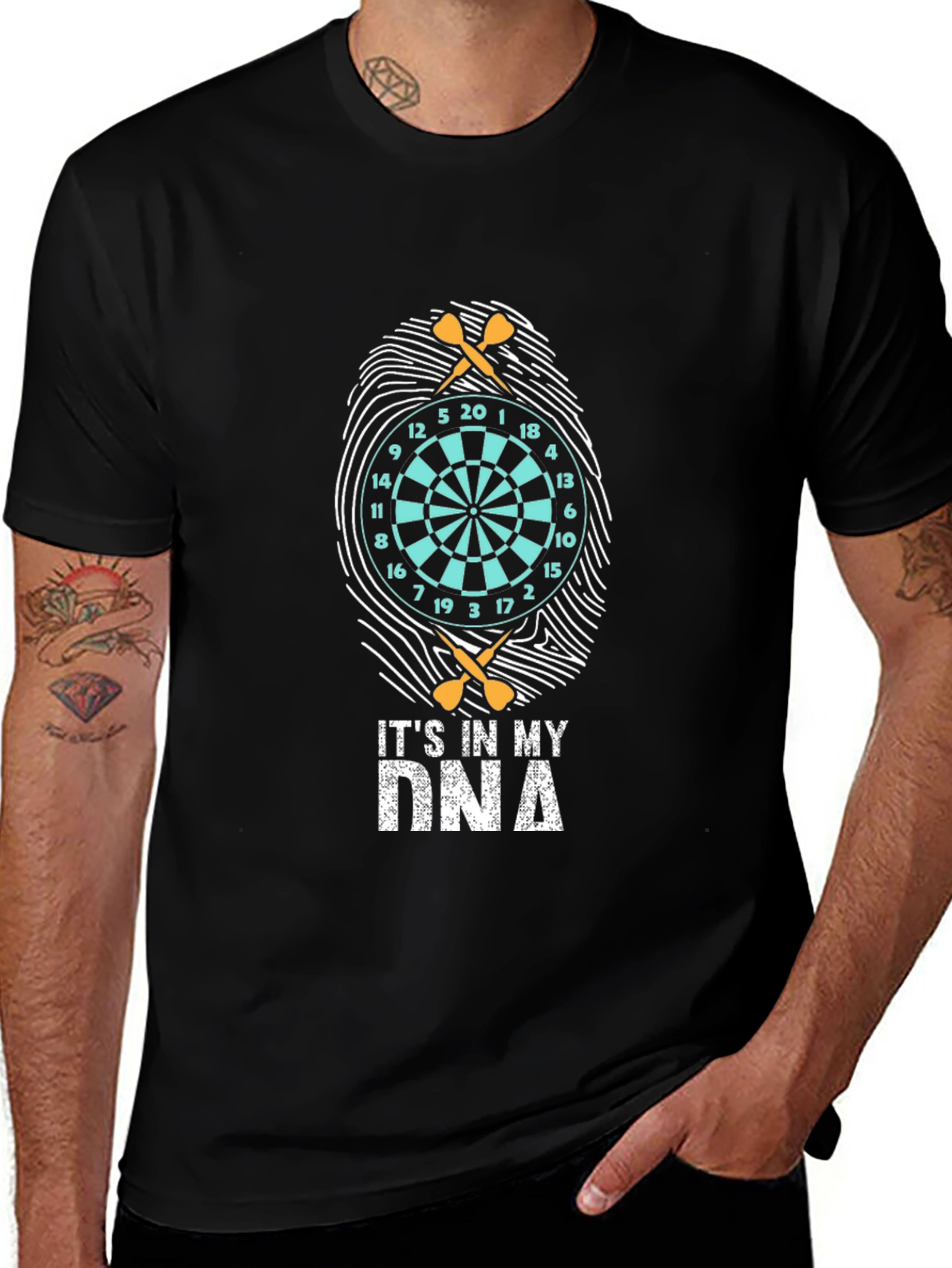 Darts DNA Graphic T-Shirt - Unique Dartboard Design