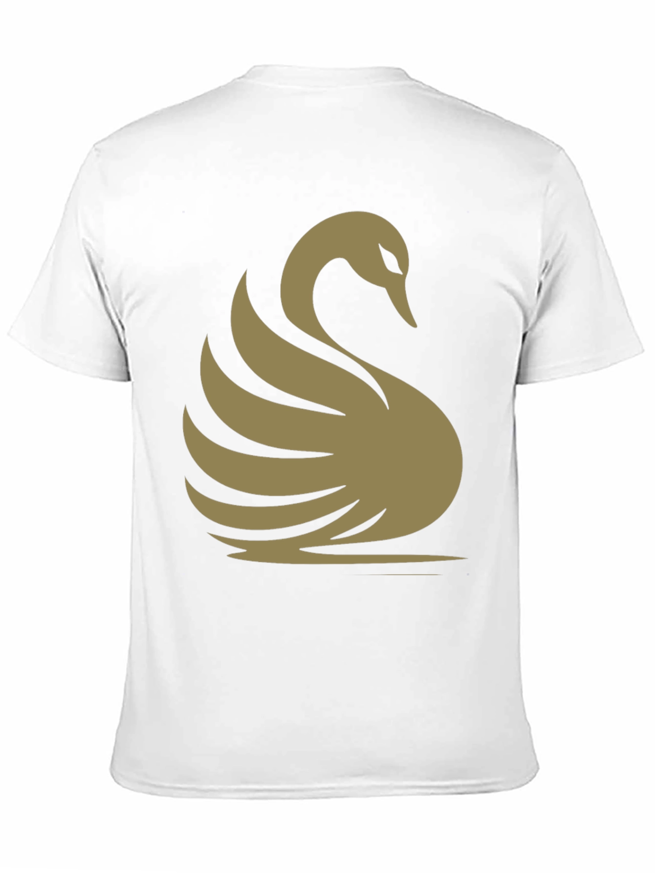 Elegant Swan Graphic Tee - Classic Black Cotton T-Shirt