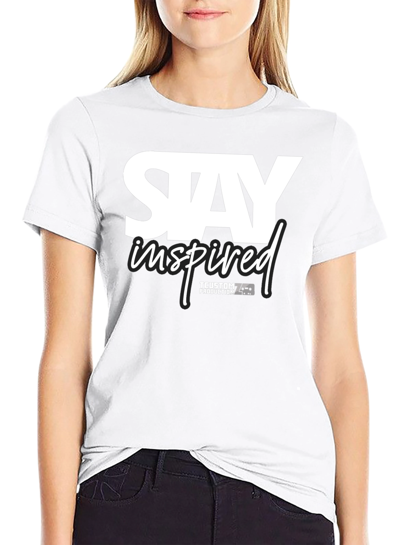 Stay Inspired Black Graphic Tee