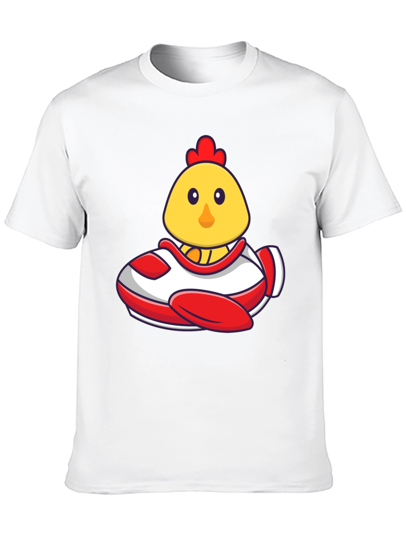 Cute Chicken Airplane Graphic T-Shirt