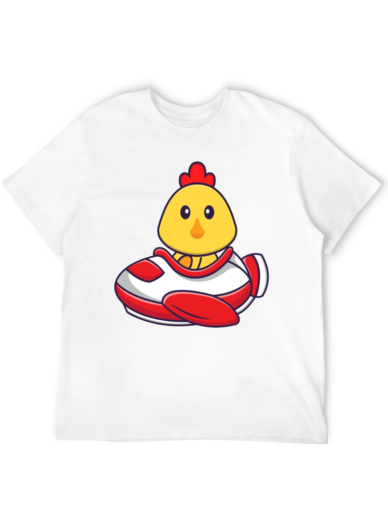 Cute Chicken Airplane Graphic T-Shirt