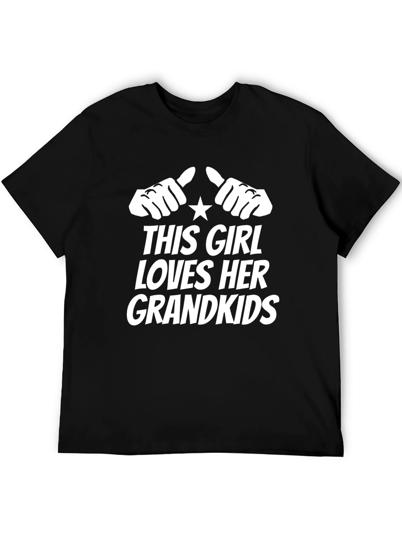 This Girl Loves Her Grandkids Black Graphic T-Shirt