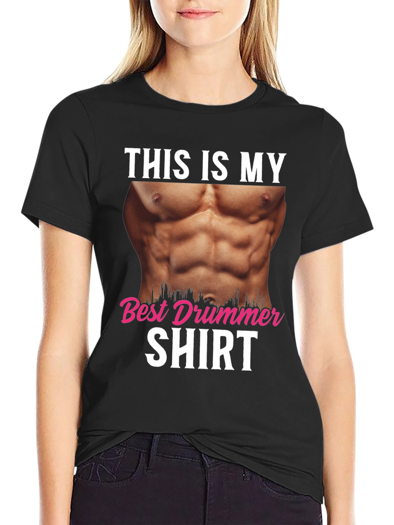 Funny Drummer T-Shirt - Abs Humor Tee