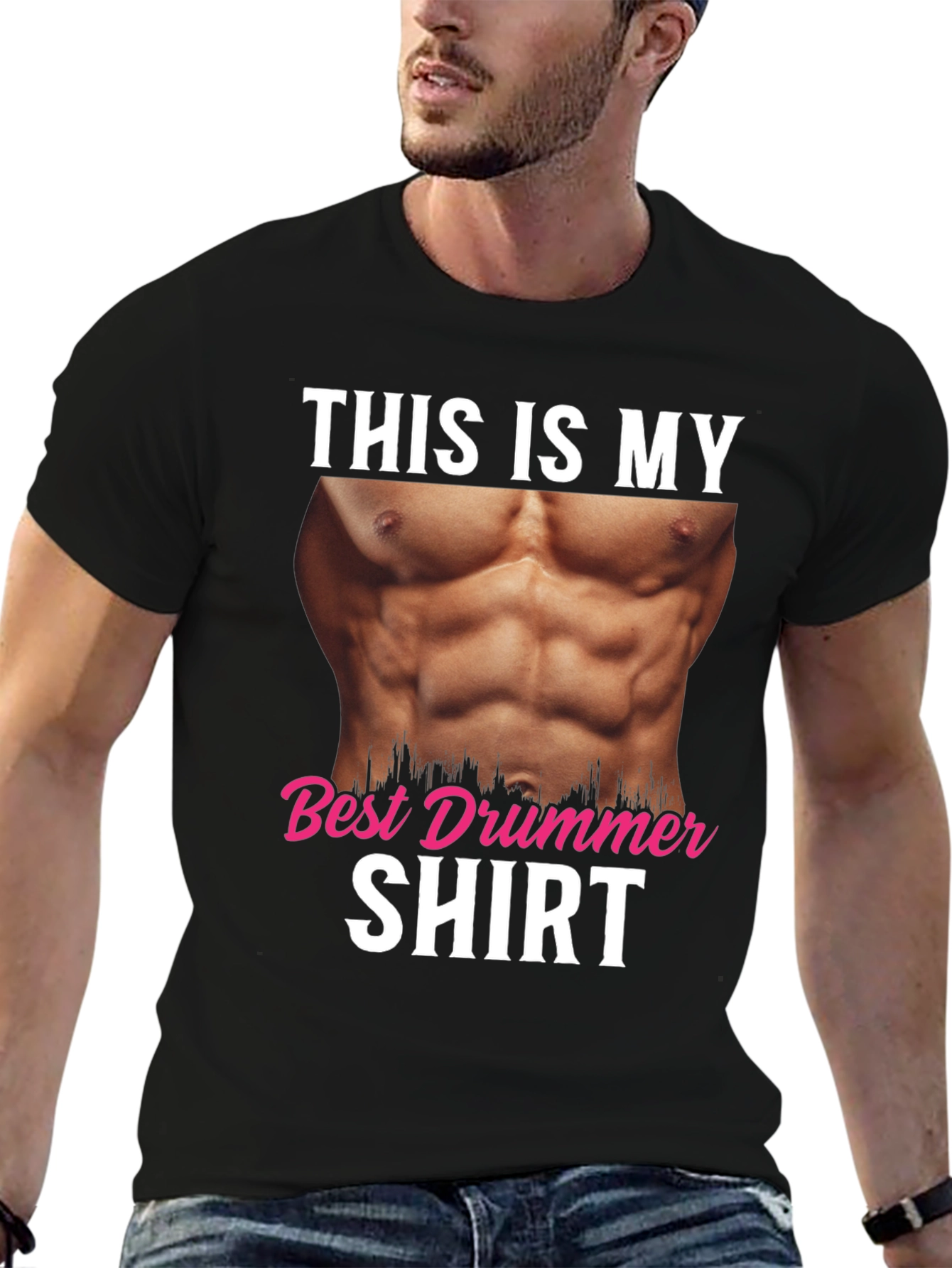 Funny Drummer T-Shirt - Abs Humor Tee