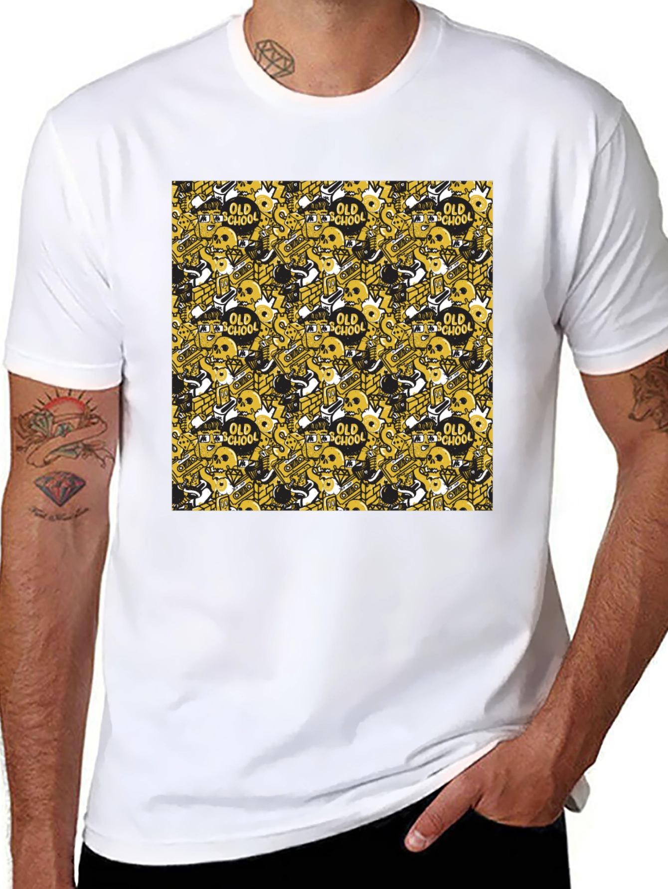Old School Pattern Tee - Black