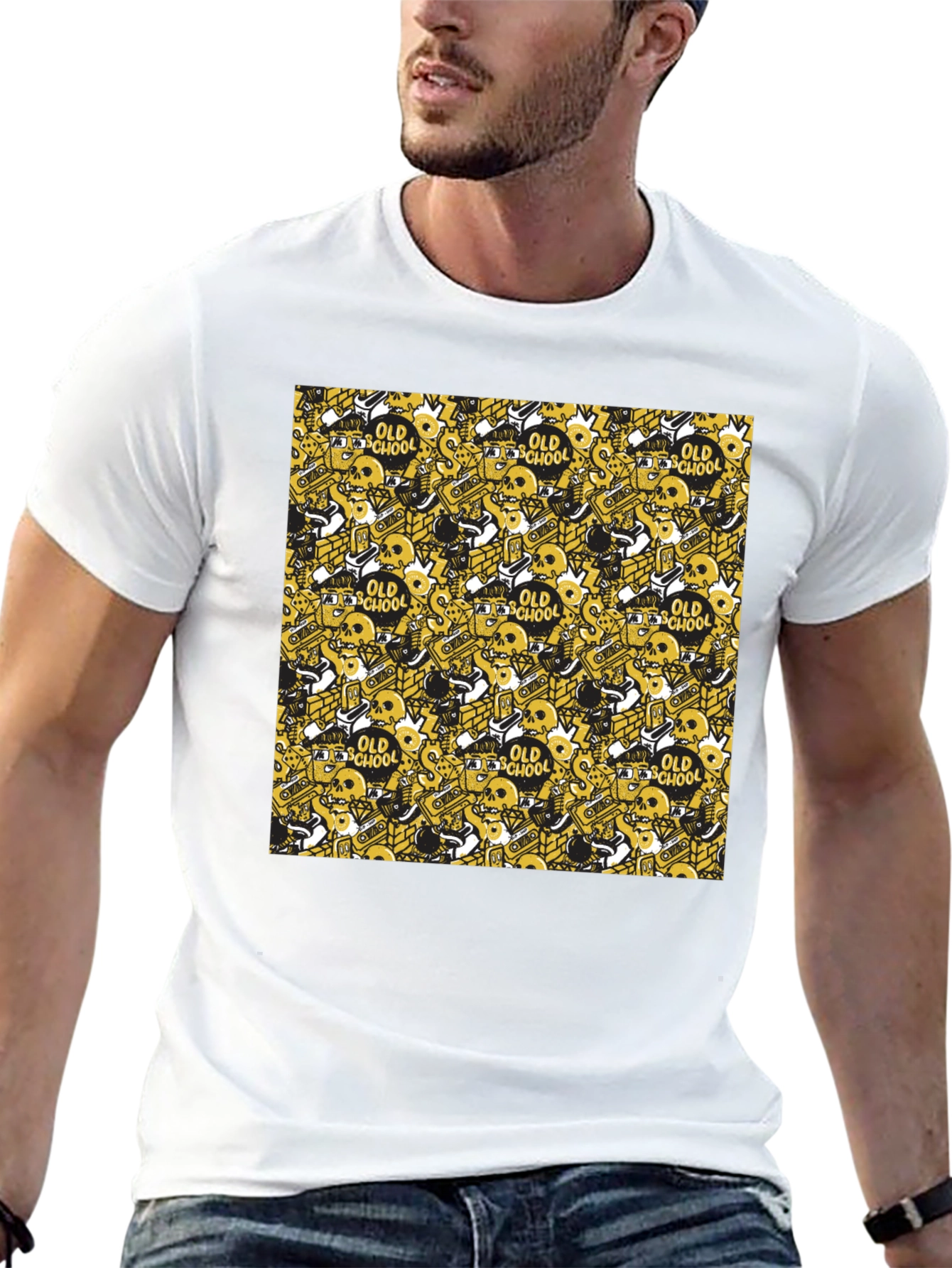 Old School Pattern Tee - Black