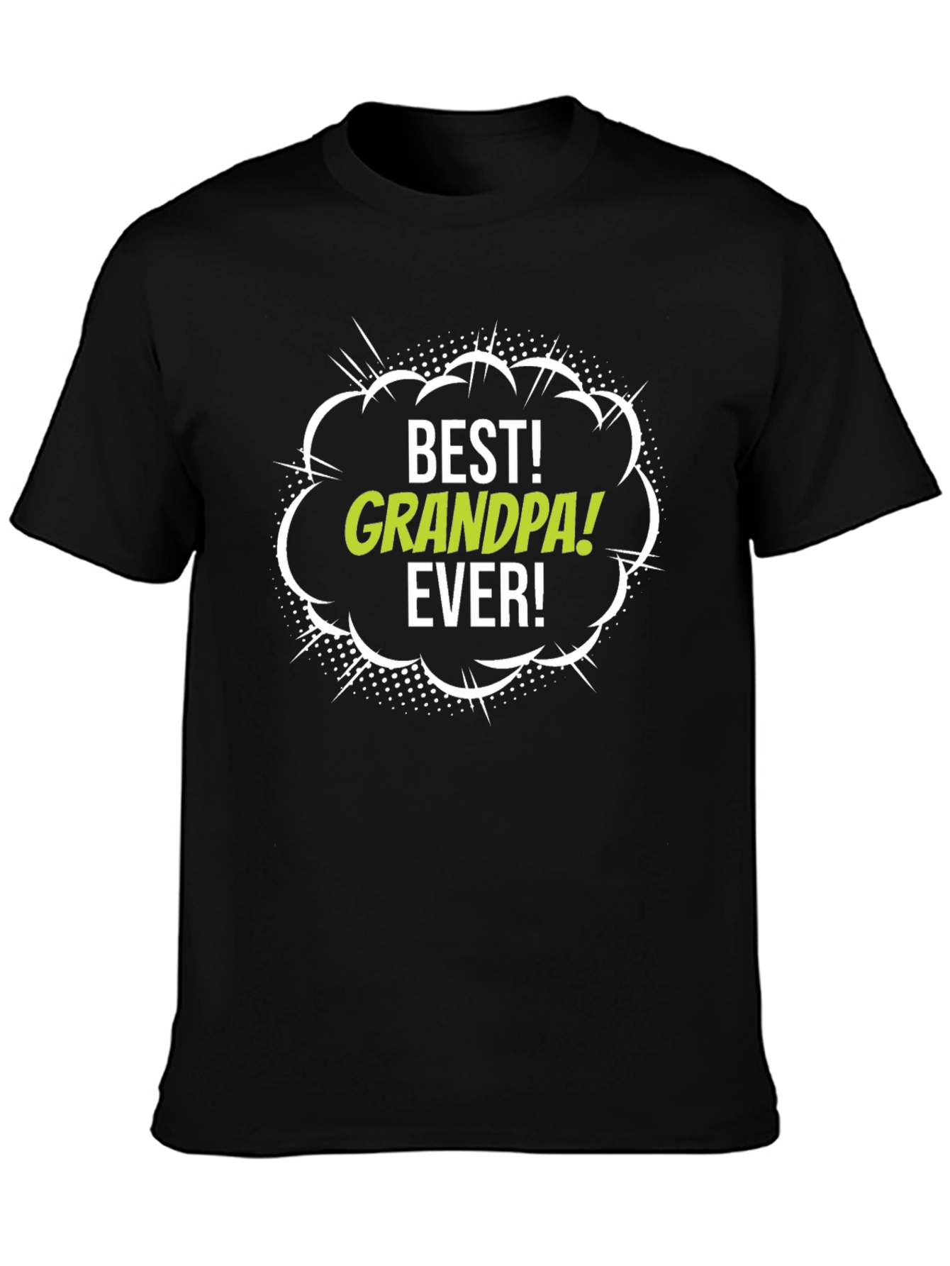 Best Grandpa Ever Black Graphic T-Shirt