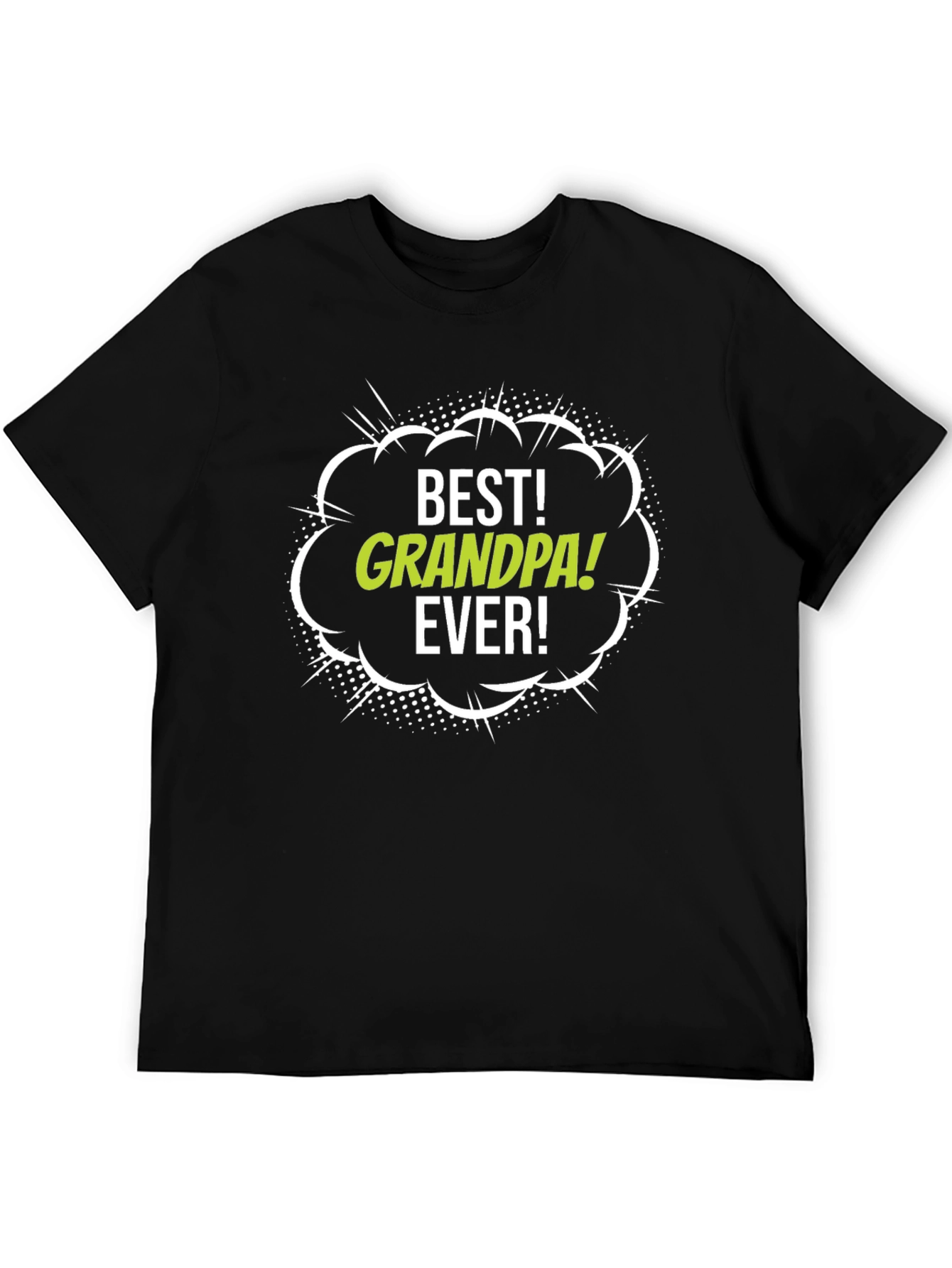 Best Grandpa Ever Black Graphic T-Shirt