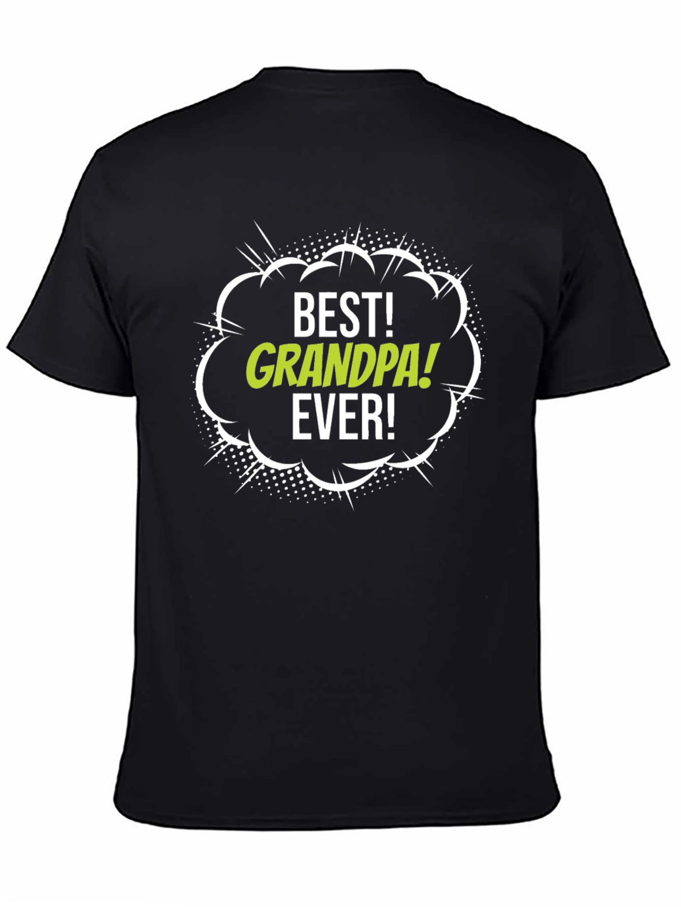 Best Grandpa Ever Black Graphic T-Shirt