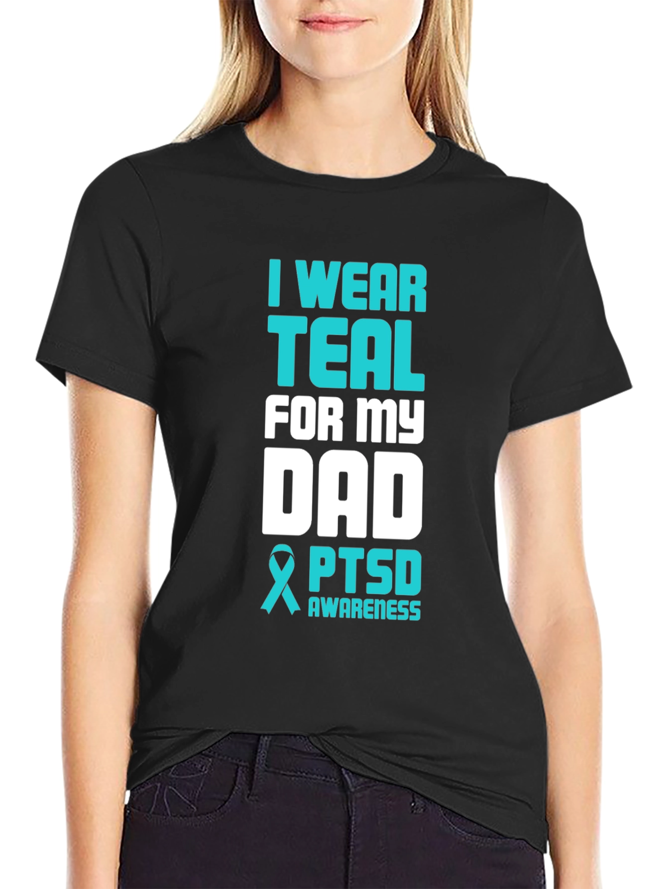 Teal PTSD Awareness Dad T-Shirt
