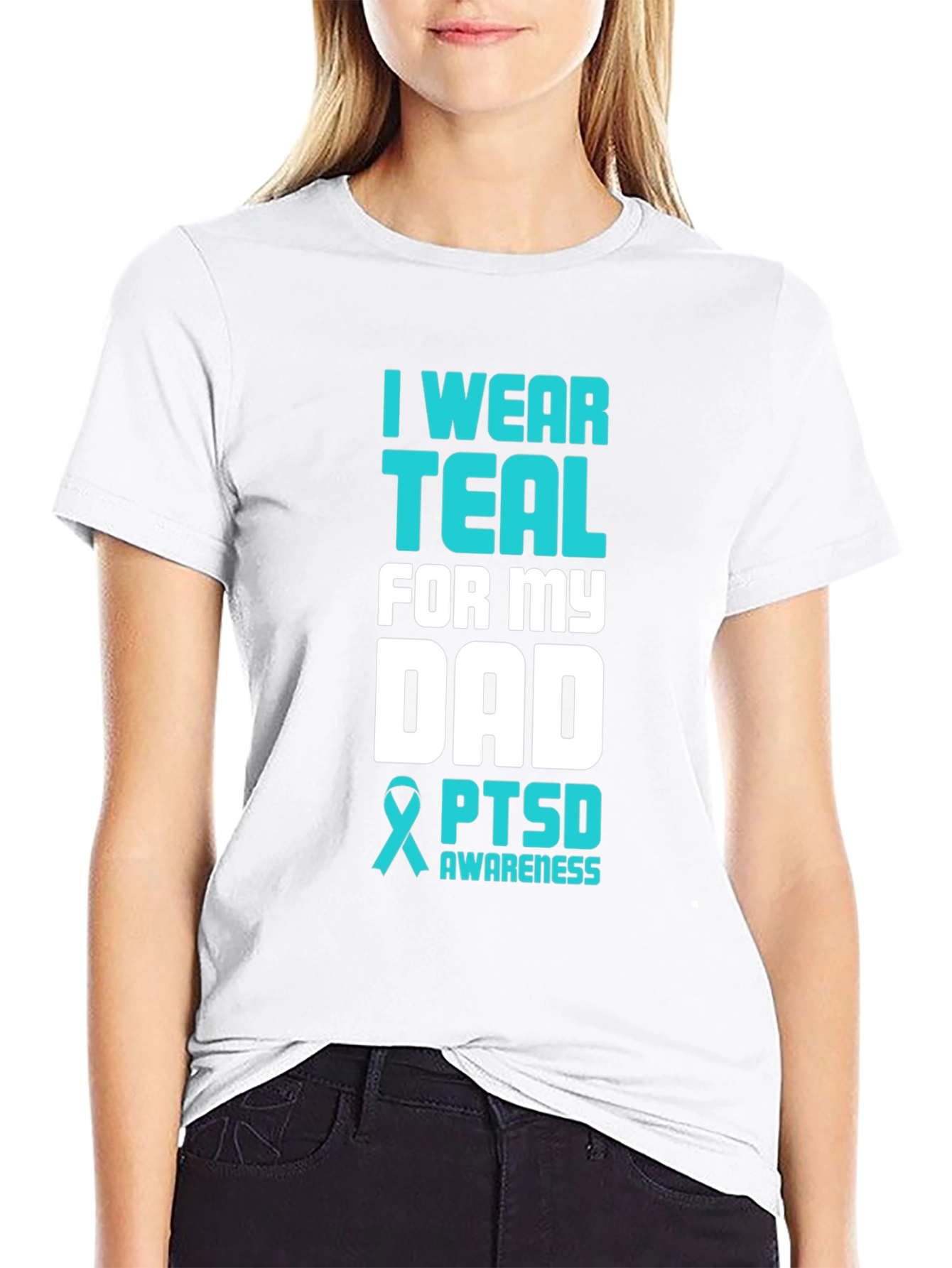 Teal PTSD Awareness Dad T-Shirt