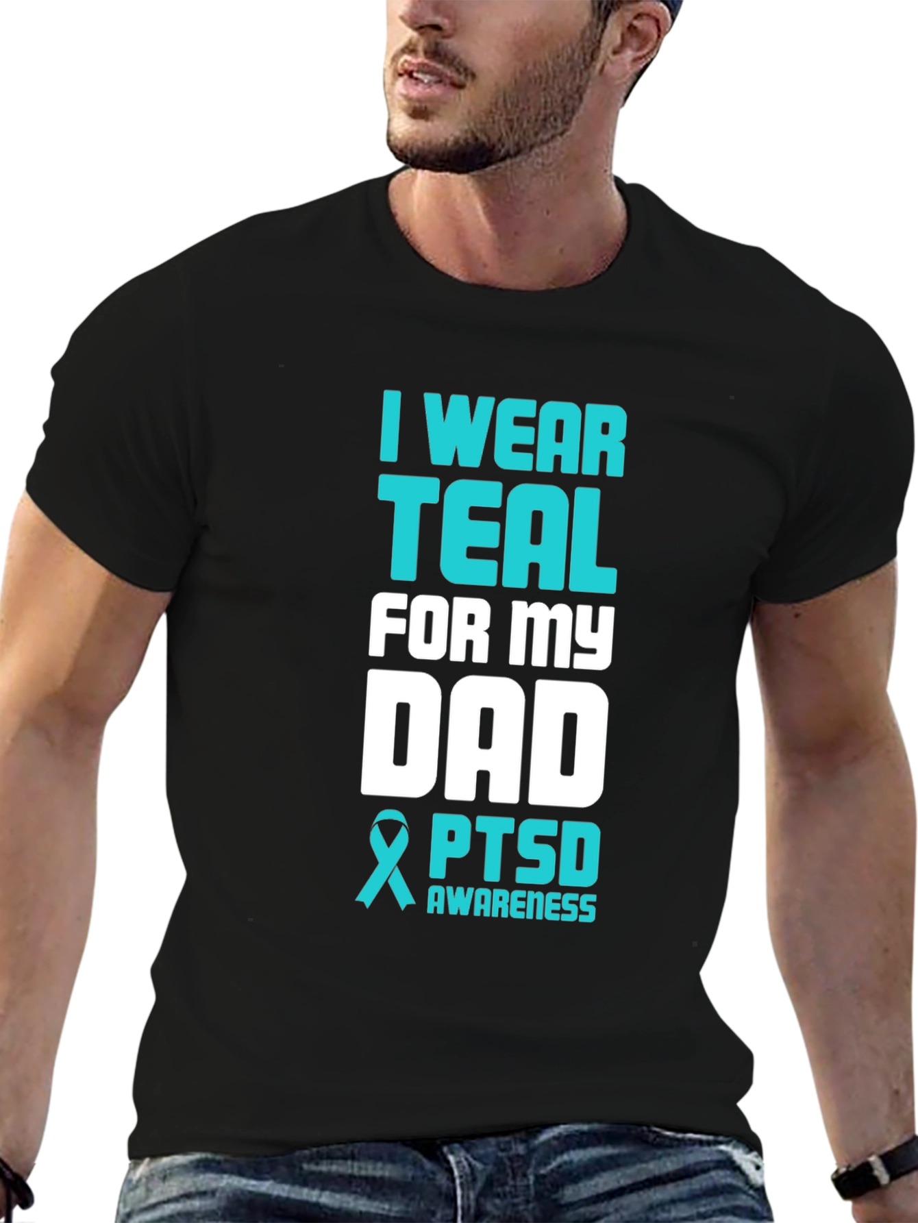 Teal PTSD Awareness Dad T-Shirt
