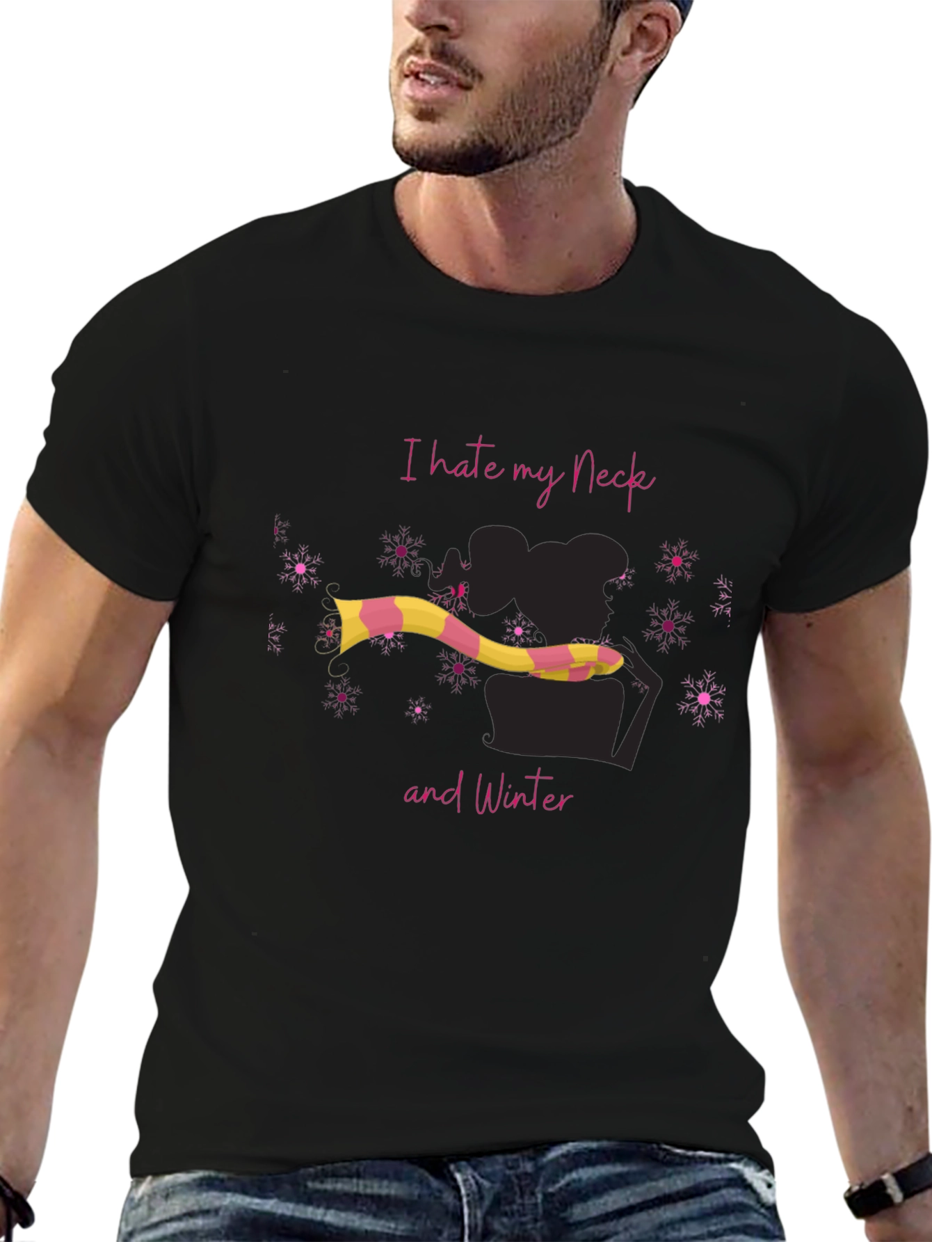 I Hate My Neck and Winter Graphic T-Shirt
