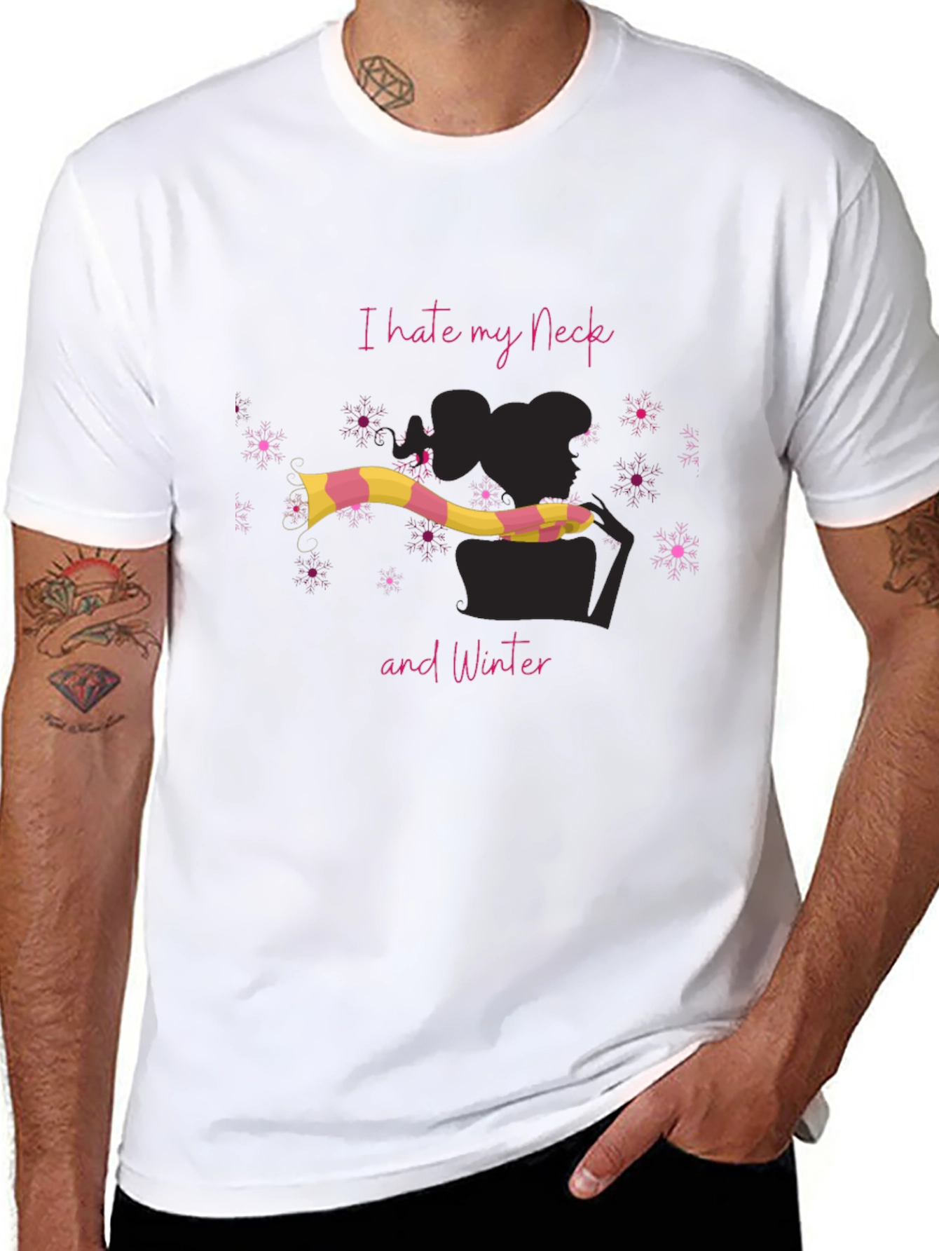 I Hate My Neck and Winter Graphic T-Shirt