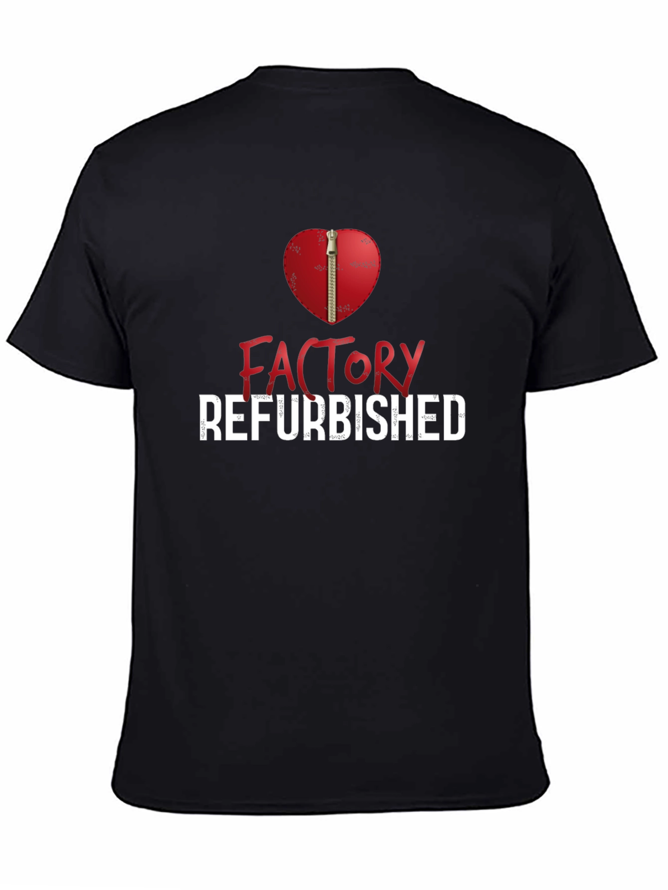 Factory Refurbished Heart Zipper Graphic T-Shirt