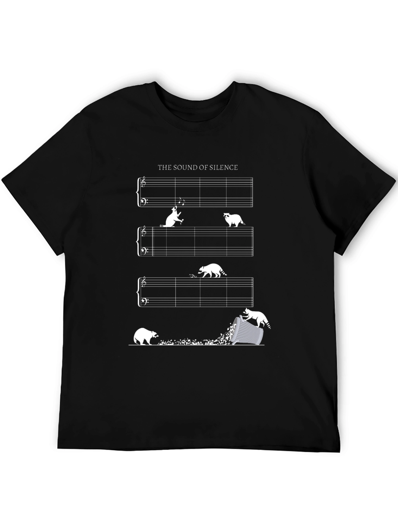 Sound of Silence Raccoon Music T-Shirt