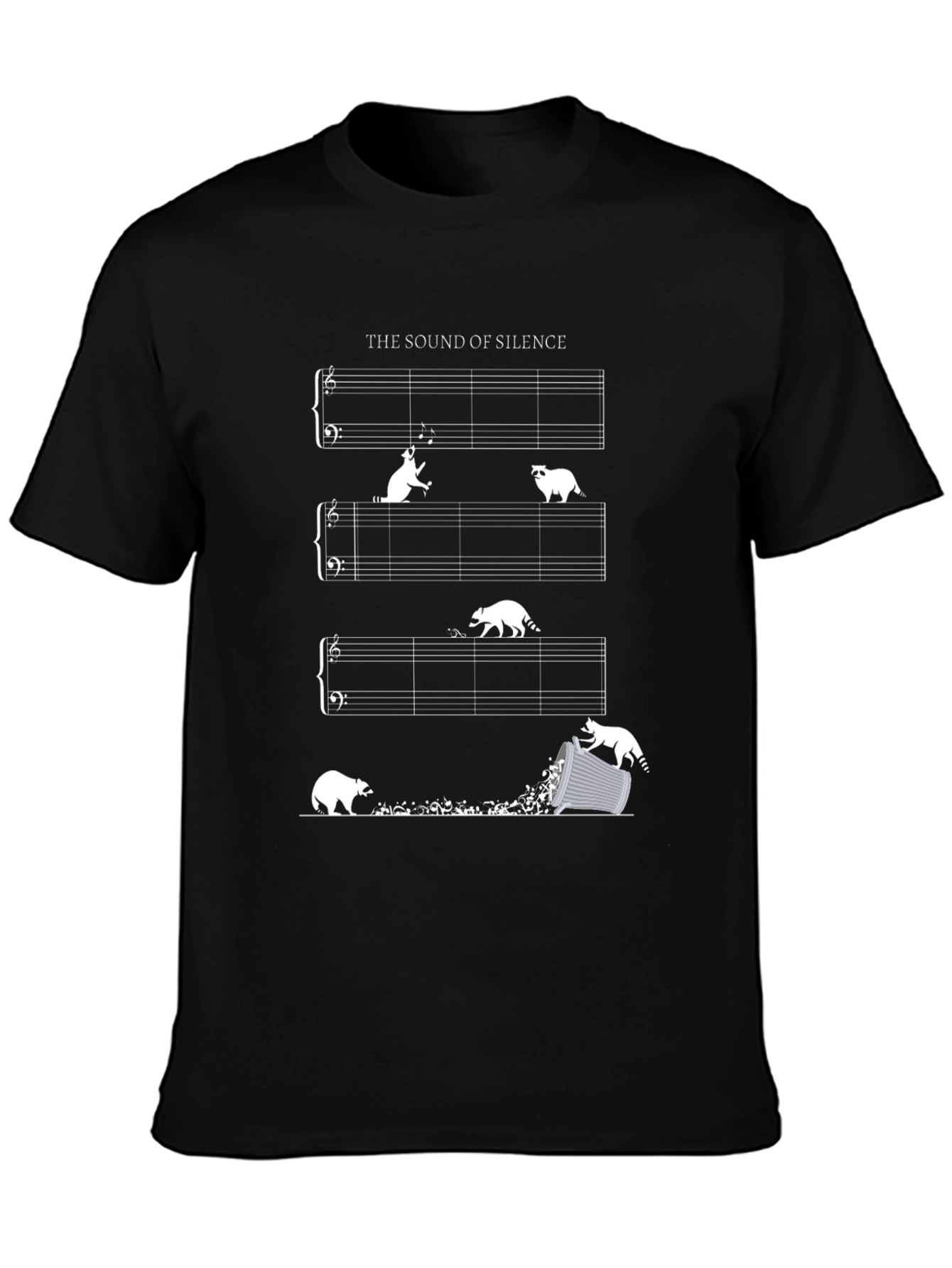 Sound of Silence Raccoon Music T-Shirt