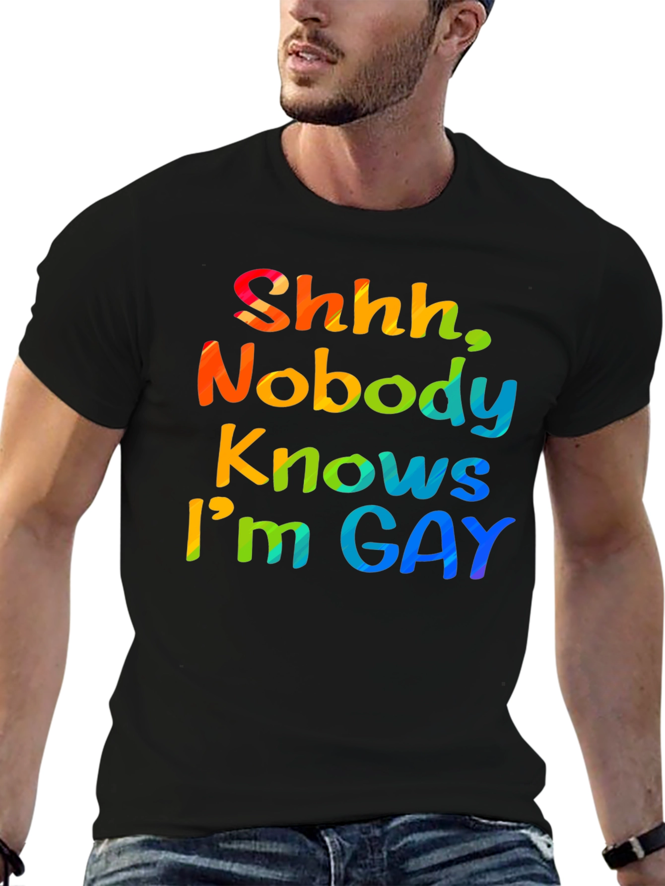 Shhh Nobody Knows Im Gay T-Shirt