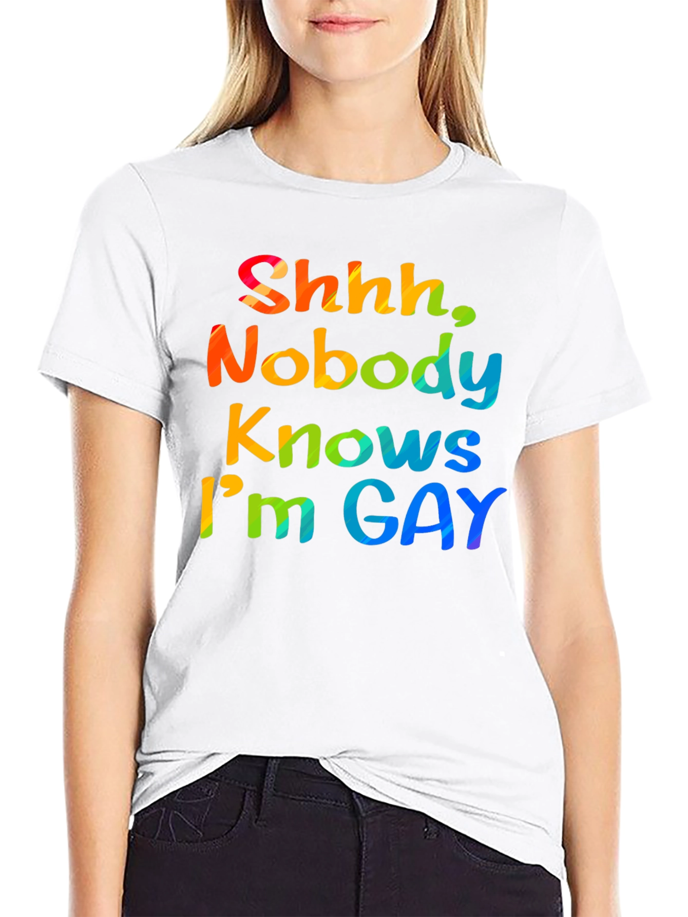 Shhh Nobody Knows Im Gay T-Shirt