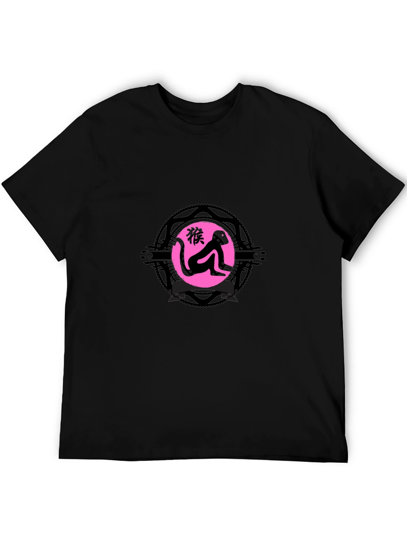 Monkey Graphic Print Black T-Shirt