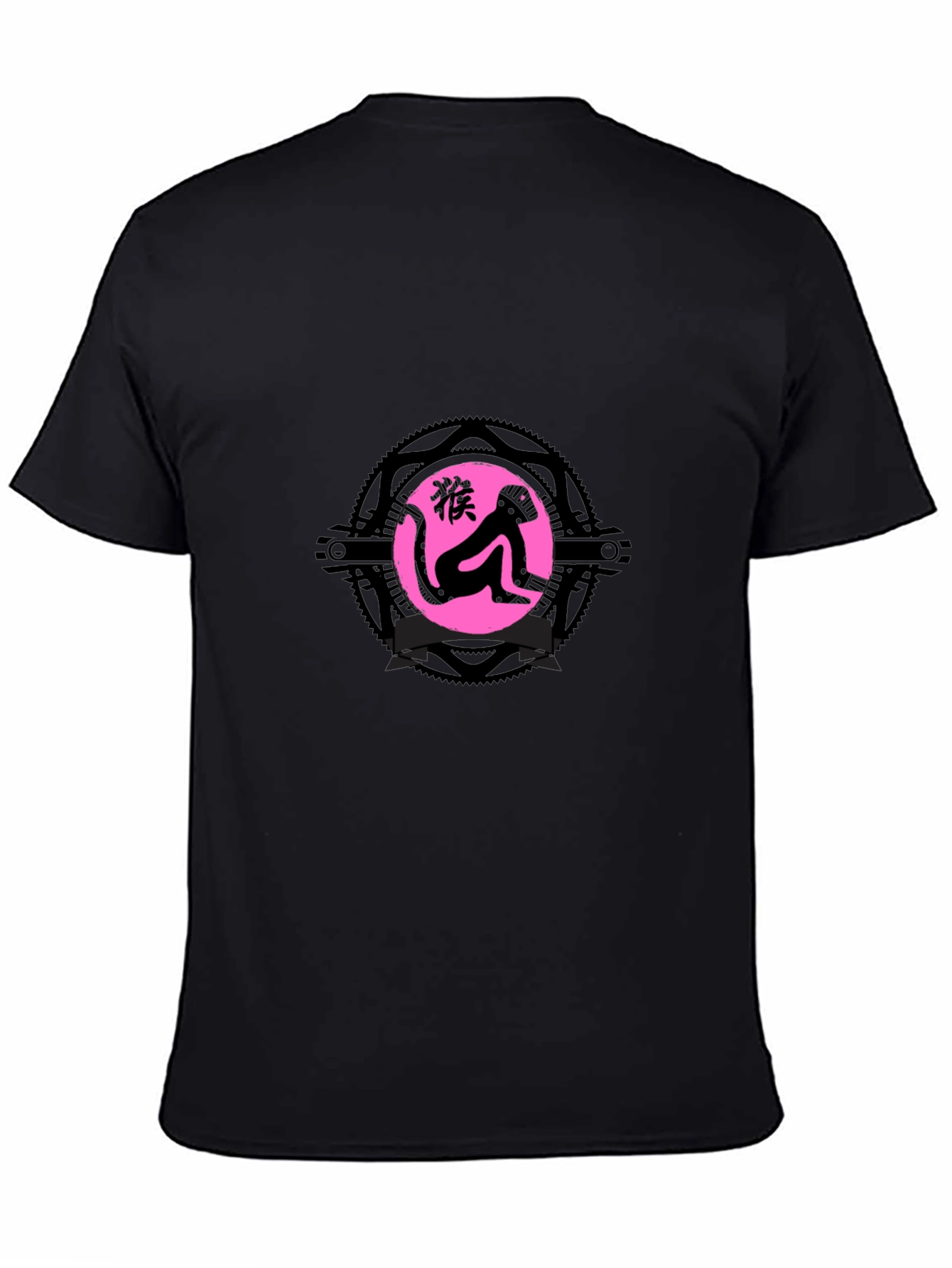 Monkey Graphic Print Black T-Shirt
