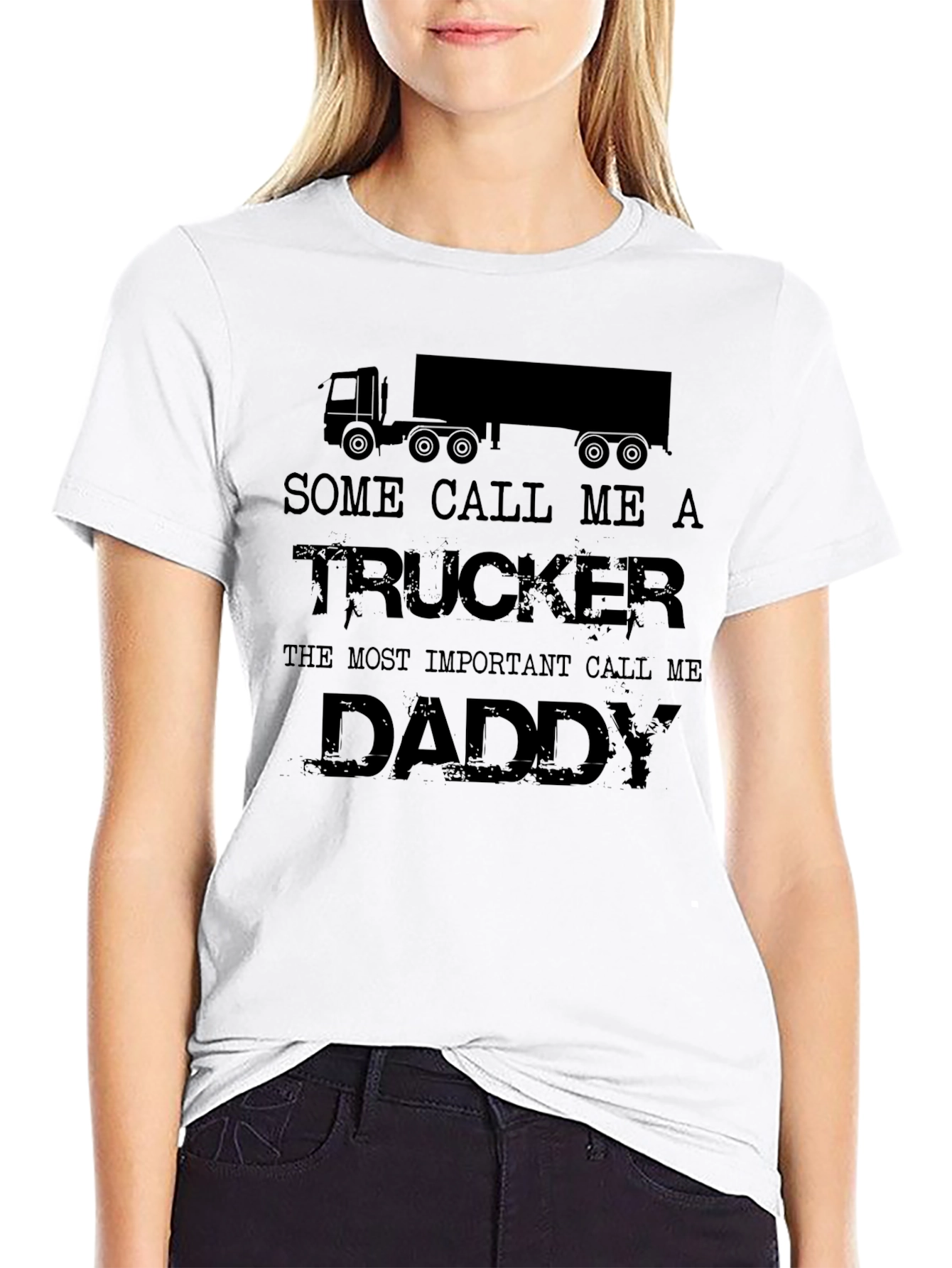 Trucker Daddy T-Shirt - Mens Black Graphic Tee